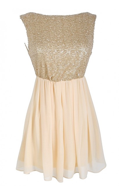 Sequin and Chiffon Babydoll Top in Ivory